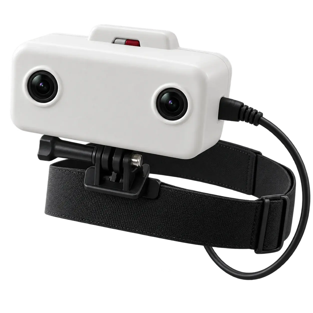 AI-generated example of a camera attached to a head strap